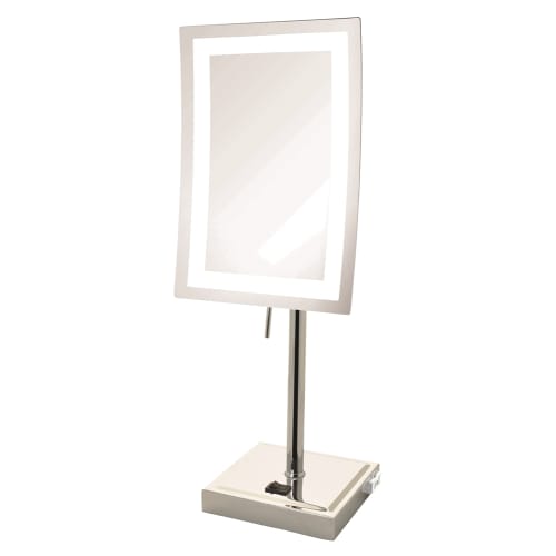 Jerdon LED Lighted Rectangular Vanity Mirror, 5x Magnification, 16.5" Height, Chrome Finish